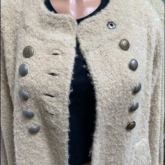 FREE PEOPLE| double breasted wool coat | L - Picture 5 of 12